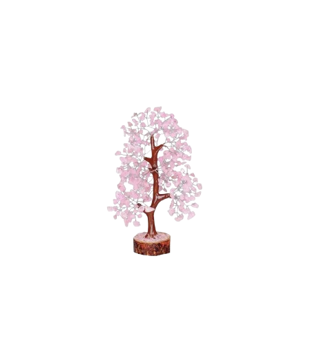 Rose Quartz Crystal Tree (100 Beads) – Love & Harmony Gemstone Bonsai